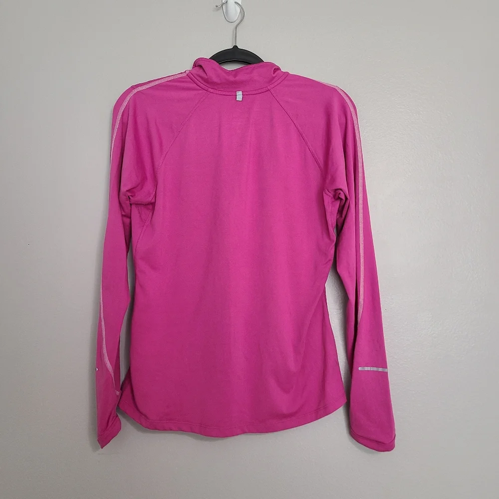 Nike Pink Dri-Fit Running Quarter Zip Stretchy Pullover Long Sleeve Top Medium